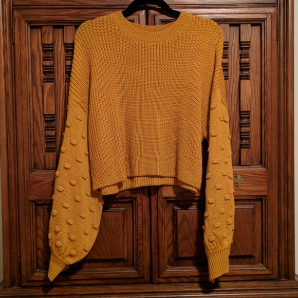 FAVLUX Sweaters - Cropped Puff Sleeve Fall Sweater